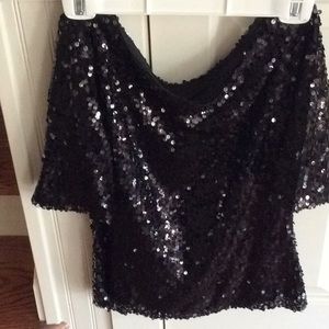 Black sequined top